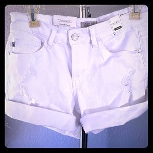 Just blue white cuffed shorts